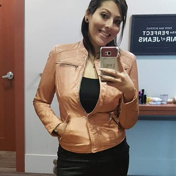 Rino & PELLE DISTRESSED MOTO JACKET IN BLUSH PINK - Picture 7 of 8